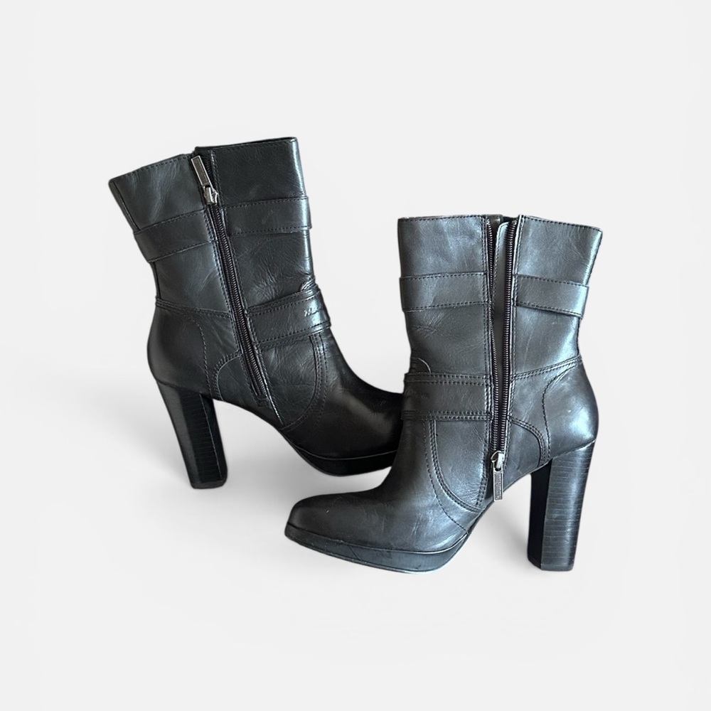 Harley-Davidson Womens Black Platform Heeled Boots— Size 9